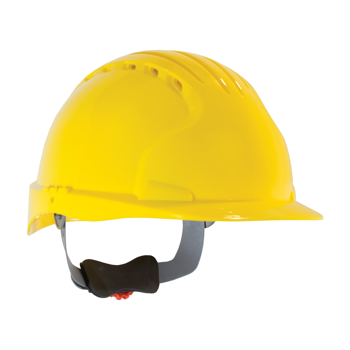 280-EV6151V PIP® JSP® Evolution® Deluxe 6151 Standard Brim, Vented Hard Hat with HDPE Shell, 6-Point Polyester Suspension and Wheel Ratchet Adjustment - Yellow